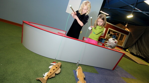 THE NOT-EVEN-CLOSE-TO-DEADLIEST CATCH. Two new exhibits, one focused on camping, have opened on the second floor of the Children’s Museum of Eau Claire.