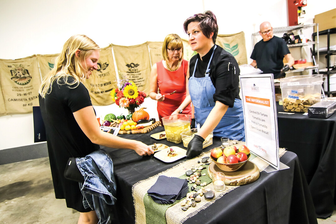 Chef Amy Huo (center) during last fall’s First Taste Culinary Crawl.