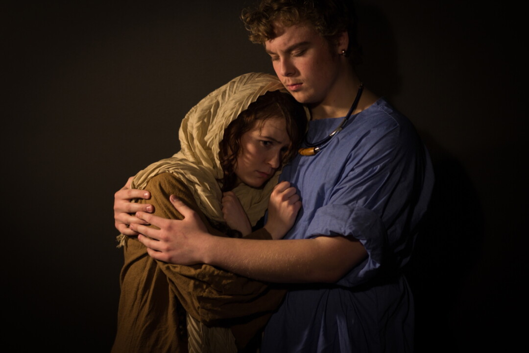 YOU MAY HAVE READ THE BOOK. Elizabeth Hutchens plays the title character and Caleb Fenske portrays her cousin, Mordecai, in TAG Ministries’ production of a musical version of the biblical story of Esther.
