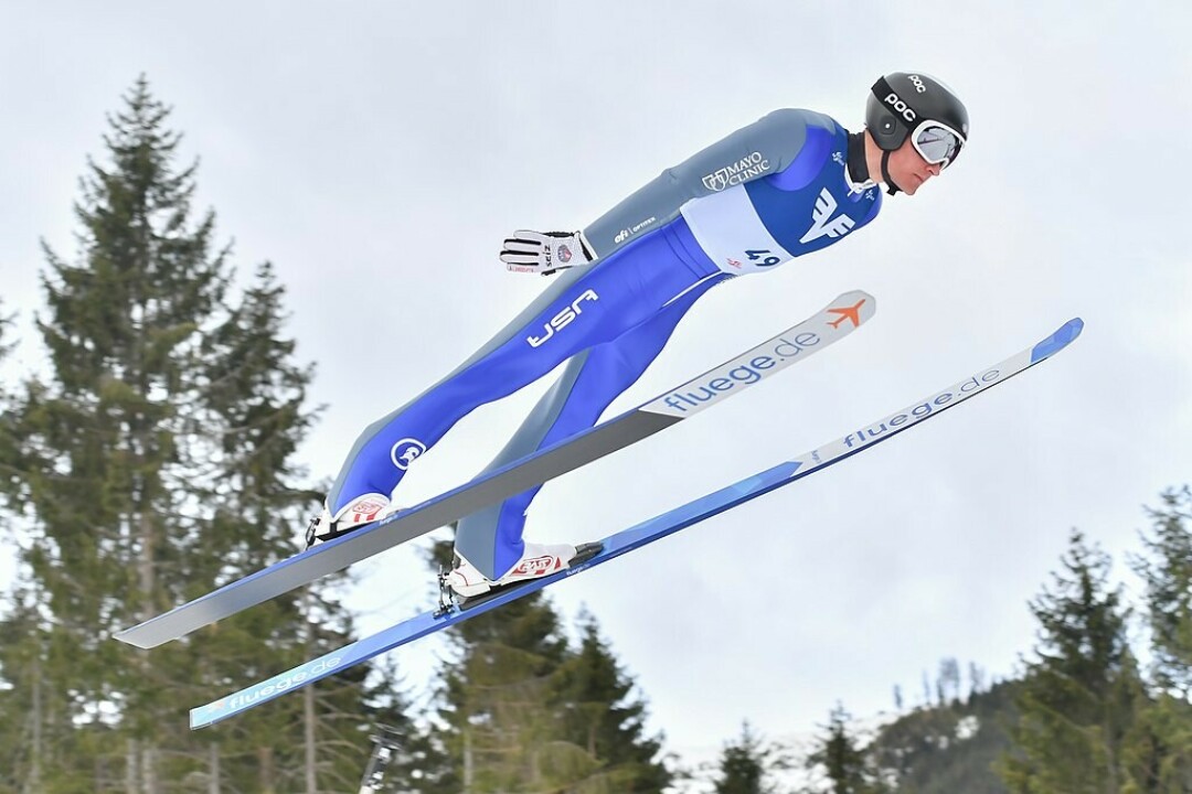 DIRECT FLIGHT TO CHINA. Eau Claire native Ben Loomis, shown here competing in xxxx, will compete in Nordic combined at the Winter Olympics in Beijing, China. 