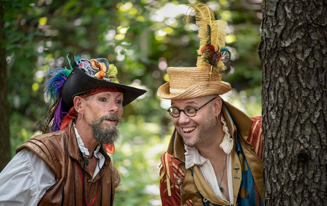 HISTORICAL HIJINKS. David Pipho, left, and Mark Lakowske, right, are helping create Newbourne Village, a new Renaissance fair which will be held outside Chippewa Falls this summer.