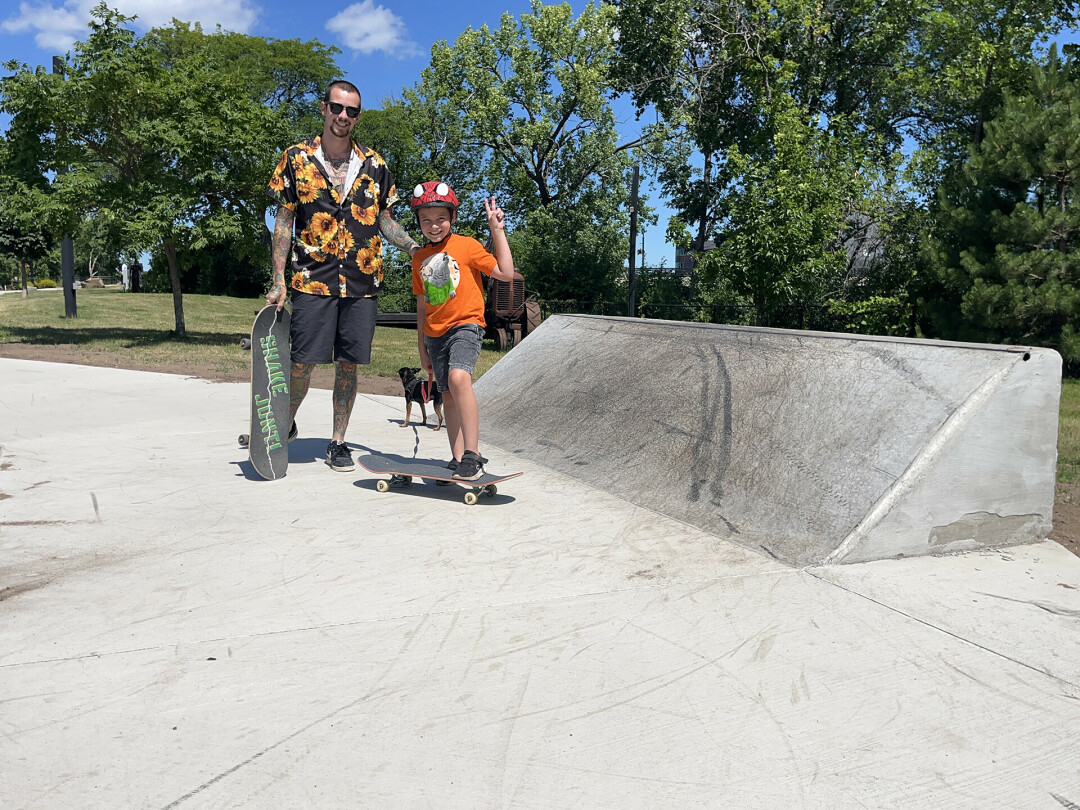 L8ER SK8ER. New skate feature on the bike path across from the ECPD Station is a hit already. (Submitted Photo)
