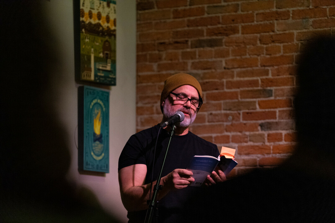 DEEP SUBJECT. Author Michael Perry read from his novella, Forty Acres Deep, on Jan. 19 at The Volume One Gallery.