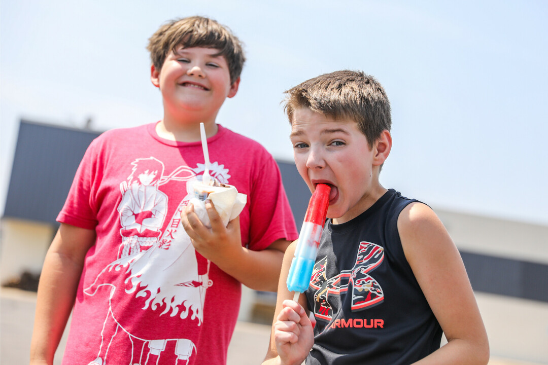 Local kids enjoying treats from Your Local Ice Cream Truck.
