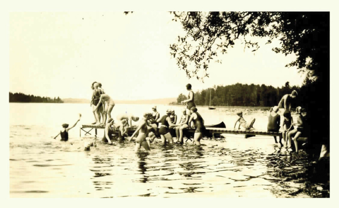 Swimming at Camp Manitou in the 1940s. (Photo courtesy YMCA of the Chippewa Valley)
