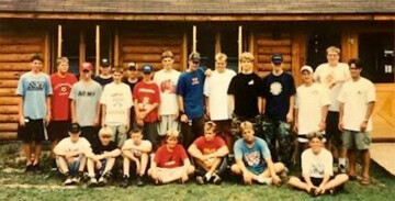 John and Ben are among the young men in this photo of Camp Manitou's Ayres Cabin during the summer of 1998. (Submitted photo)