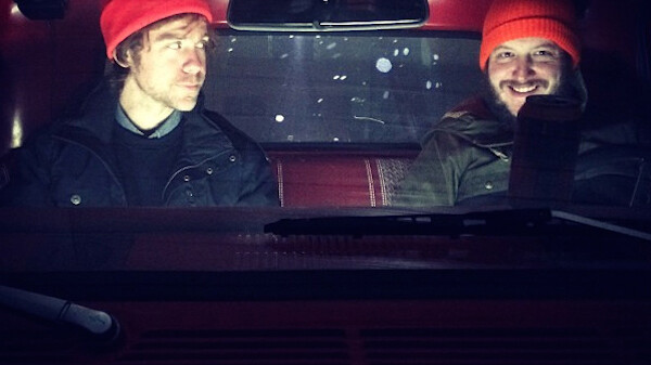 Eaux Claires co-curators Aaron Dessner (The National) and Justin Vernon (Bon Iver), shown here as they keep on truckin'. (Image: http://instagram.com/aarondessner)