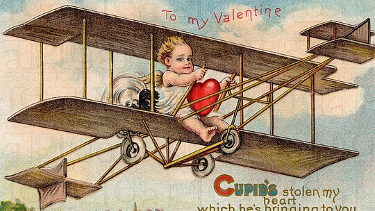 If Cupid has wings, why does he need a flying contraption?