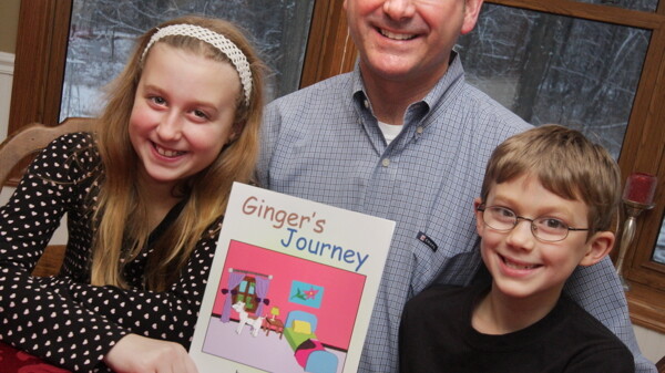 A FAMILY MATTER. Local dad/writer Jeff Harris and his kids/muses Kate and Dan. Harris’s book Ginger’s Journey started out as a simple bedtime story.