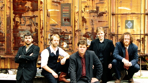 Steep Canyon Rangers, shown here hunkered amongst the spools.