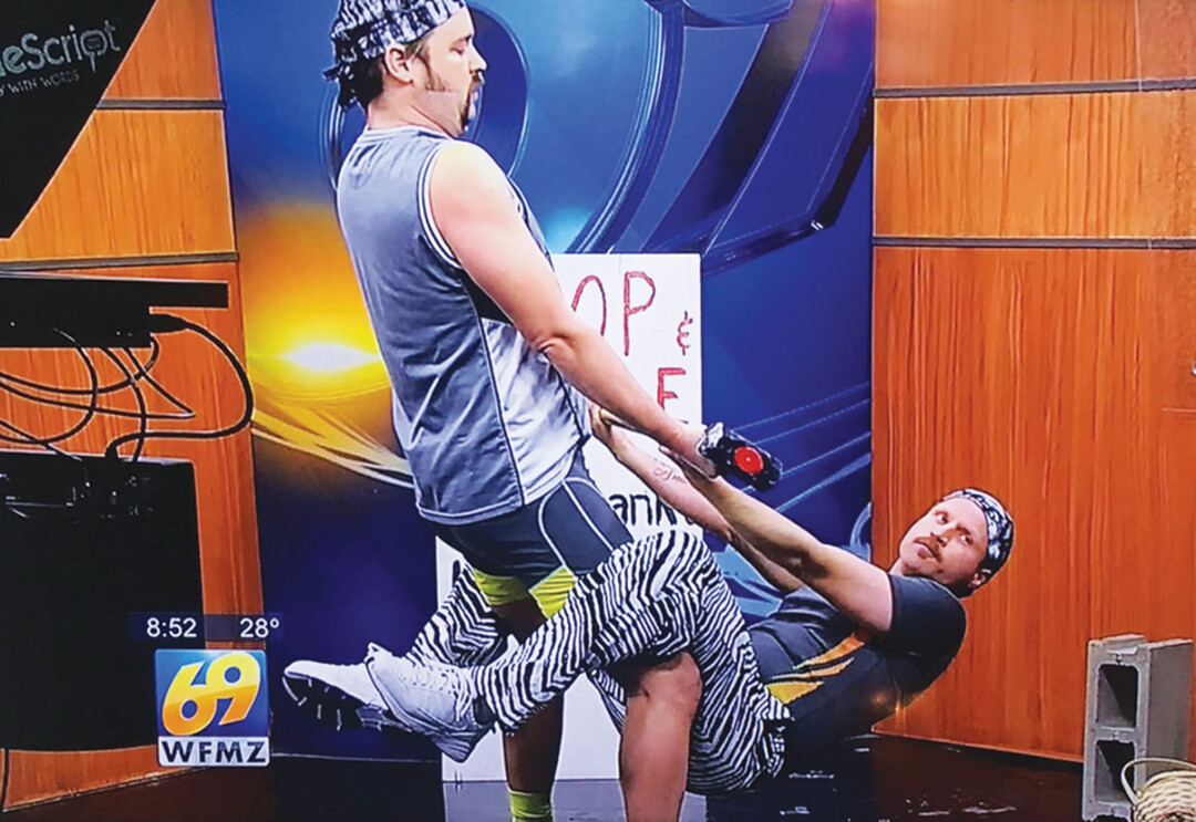 LOOK WHAT WE FOUND! Found Footage Fest founders, UWEC grads Nick Prueher and Joe Pickett, will return to town on April 19. Below: The pair pranked midwest news shows, posing as backyard strongmen Chop & Steele. 