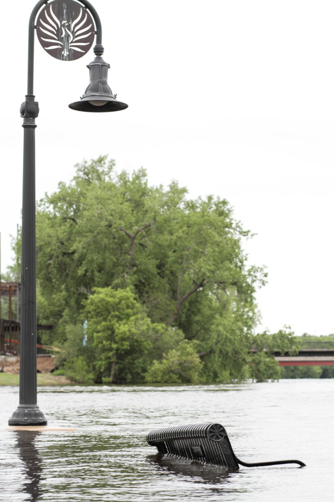 A GREAT SPOT TO TAKE IN THE RIVER. Along with many areas around the Chippewa Valley, Phoenix Park in downtown Eau Claire saw considerable flooding in mid-May as the Chippewa and Eau Claire Rivers swelled.