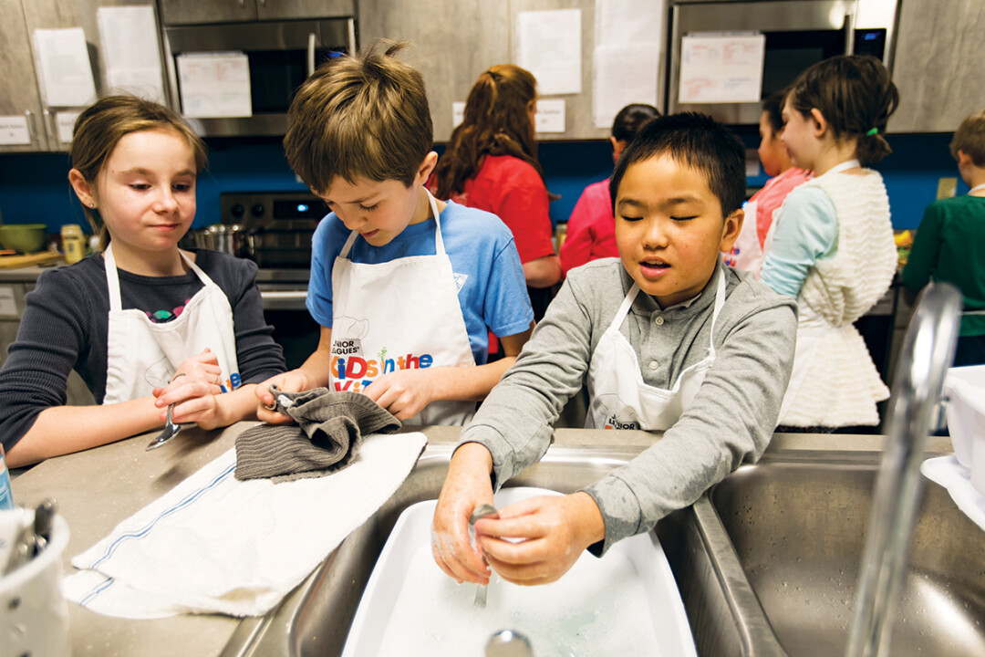 EDUCATIONAL EATS.  Eau Claire 4th grade students learn about food preparation, kitchen safety, and health and fitness at Kids in the Kitchen.