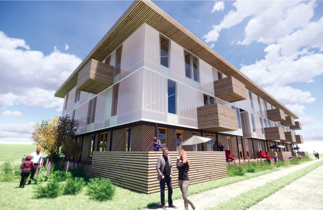 NOTHING BUT BLUE SKIES. W Capital Group has proposed building an apartment complex on Oxford Avenue in Eau Claire’s Cannery District. It would include housing priced for low-income residents.