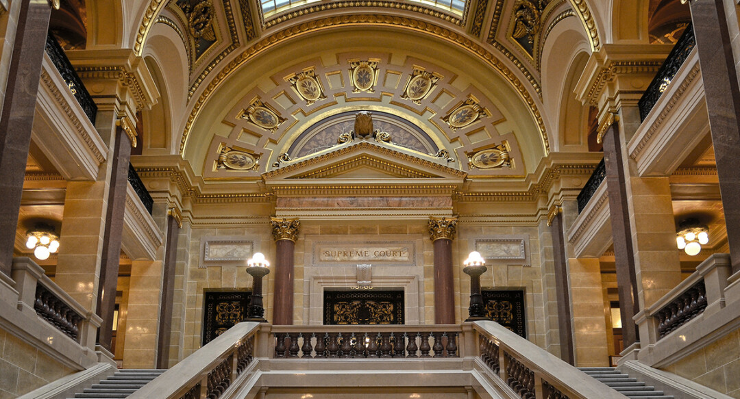 Entrance to the Wisconsin Supreme Court inside the state Capitol in Madison. (Photo by Richard Hurd | CC BY 2.0)