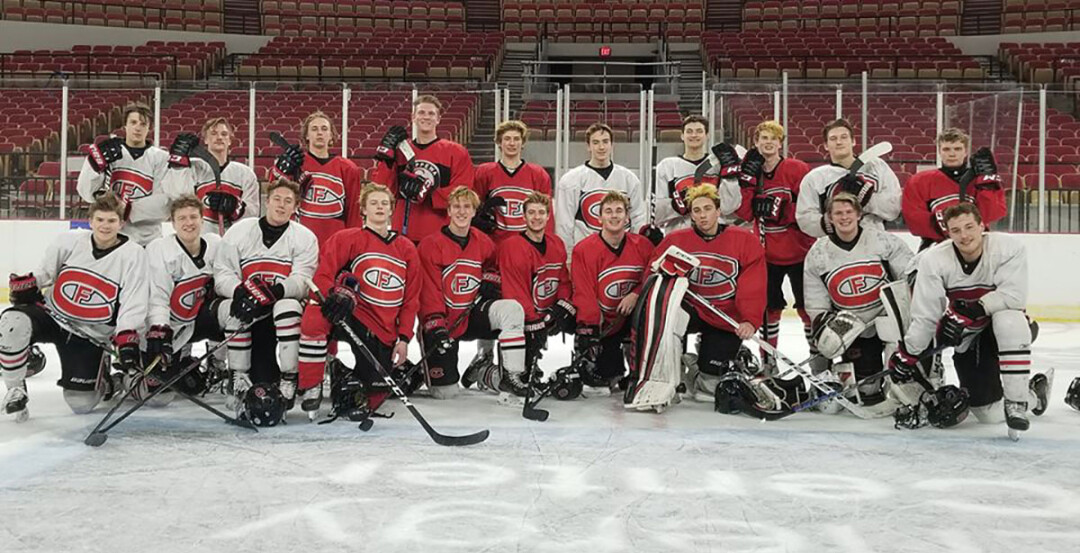 The Chi-Hi Cardinals hockey team after a workout at the WIAA State Tournament in Madison in March. (Source: Facebook)