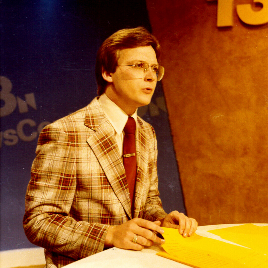Mike Rindo during his days as an anchor at WEAU 13 News, Eau Claire's NBC affiliate. (Photo courtesy WEAU 13 News)