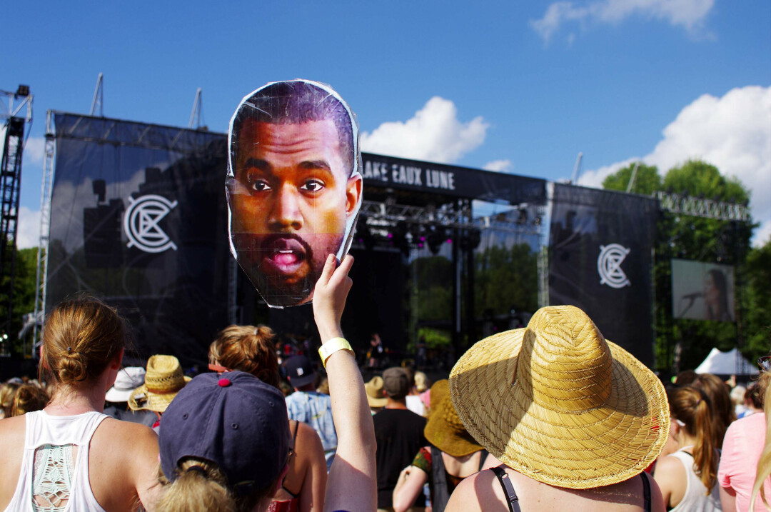 Kanye West sighting at the 2015 Eaux Claires Music & Arts Festival.