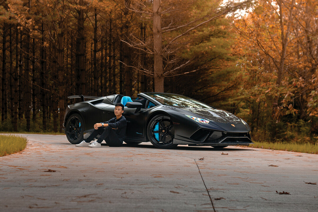 NICE RIDE. Photographer/social media guru Koobmeej “Koobs” Xiong poses with a Lamborghini Huracán Performante Spyder.