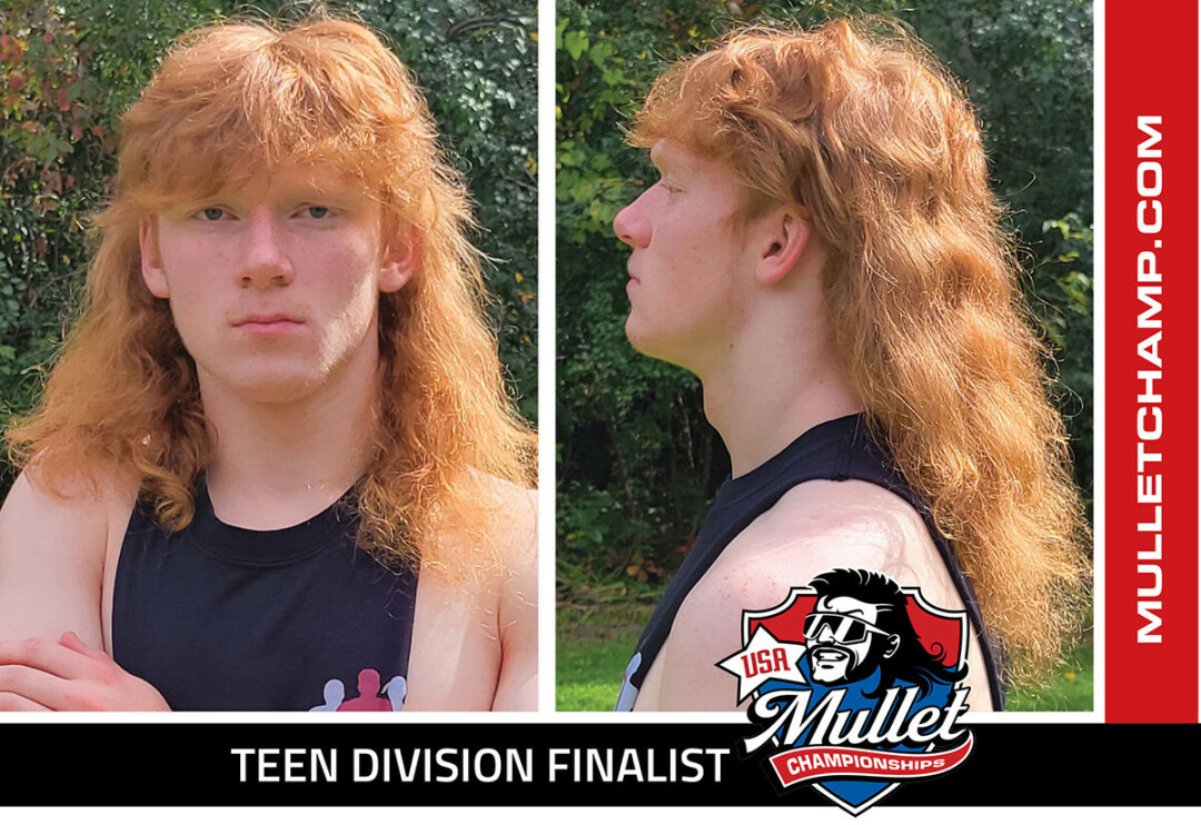 FLASHBACK FASHION. Menomonie teen Josh Boyette rocks a short-in-front, shaggy-in-back hairstyle popular with actors and rock stars in the 1980s. (Photo via MulletChamp.com)