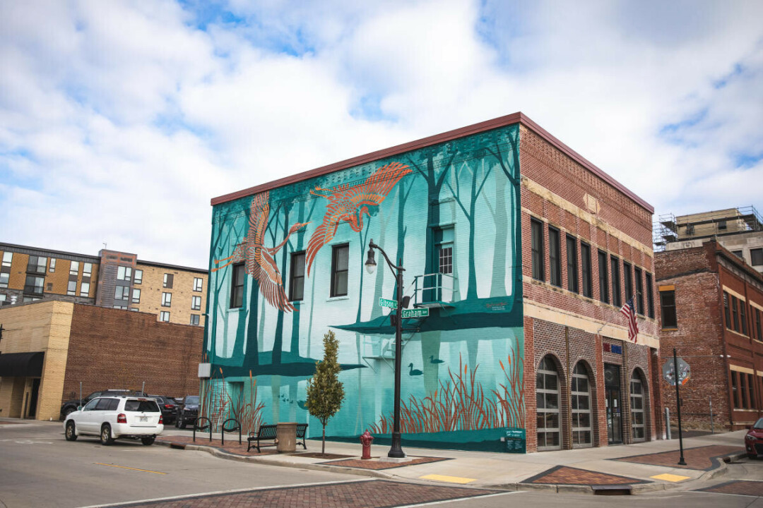 MURAL, MURAL ON THE WALL. The 'Sanctuary' mural on the side of The Fire House tavern was one of the winners of a 2022 Downtowny Award. (Visit Eau Claire photo)