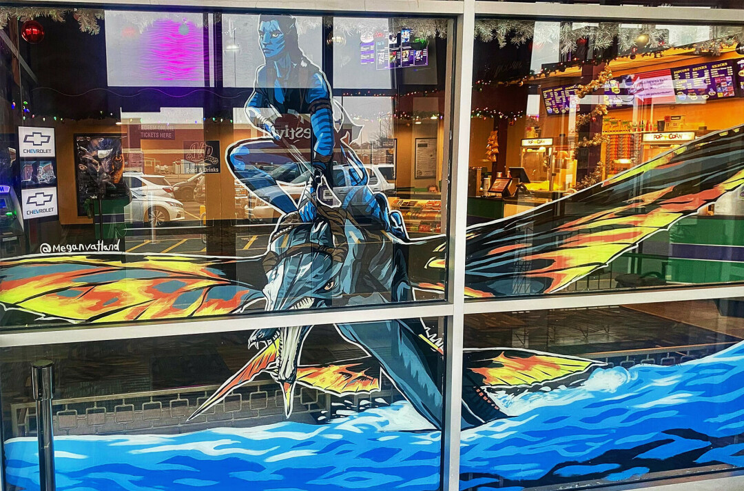 posted on Facebook by Micon Cinemas, mural created by staff Megan.