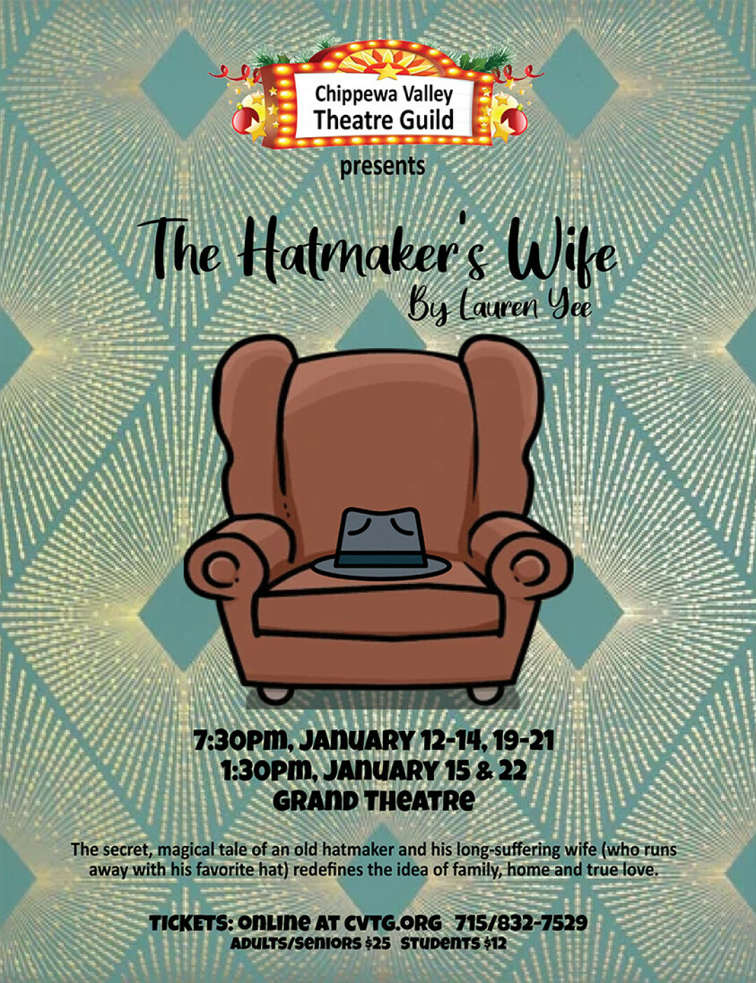 WIFED UP. CVTG is opening up its 41st season with The Hatmaker's Wife with a nine-person cast and directed by Logan Toftness.