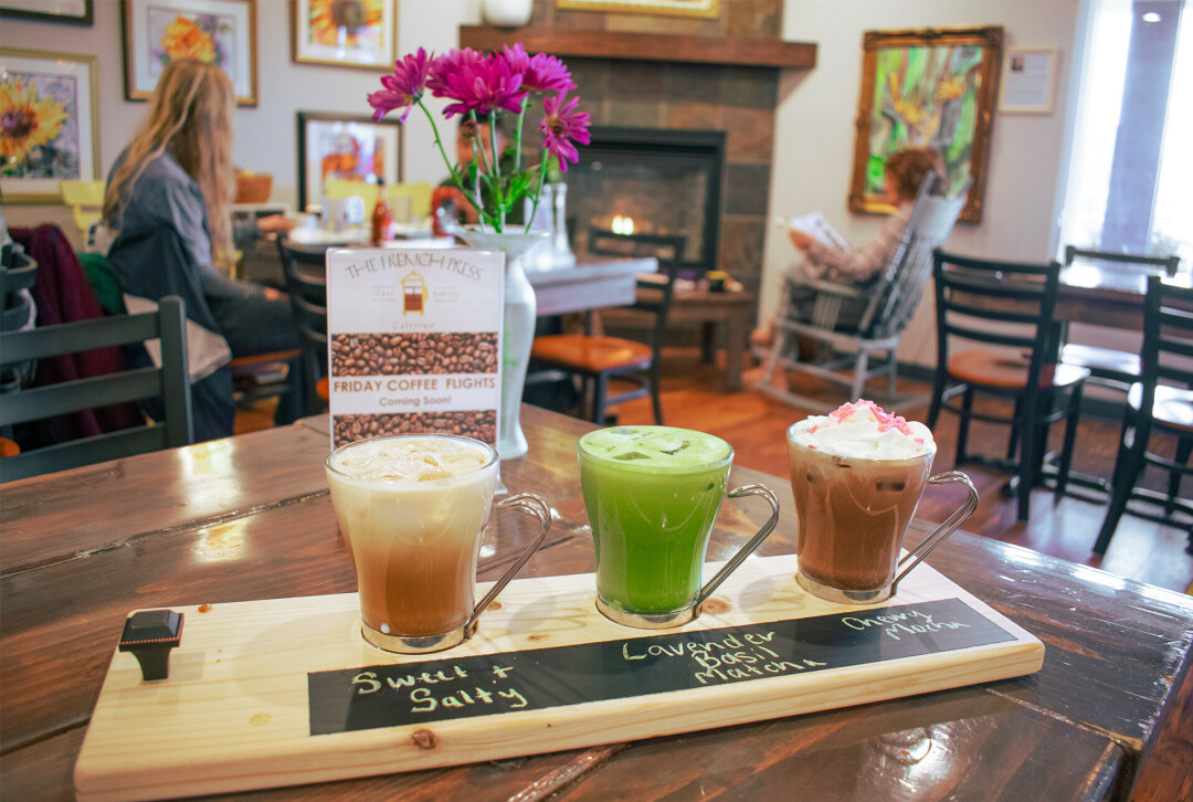 TAKE A SHOT (OF ESPRESSO)! The French Press launched Flight Fridays at the start of February, and for just $10.95 folks can try three 7.5-ounce iced drinks.