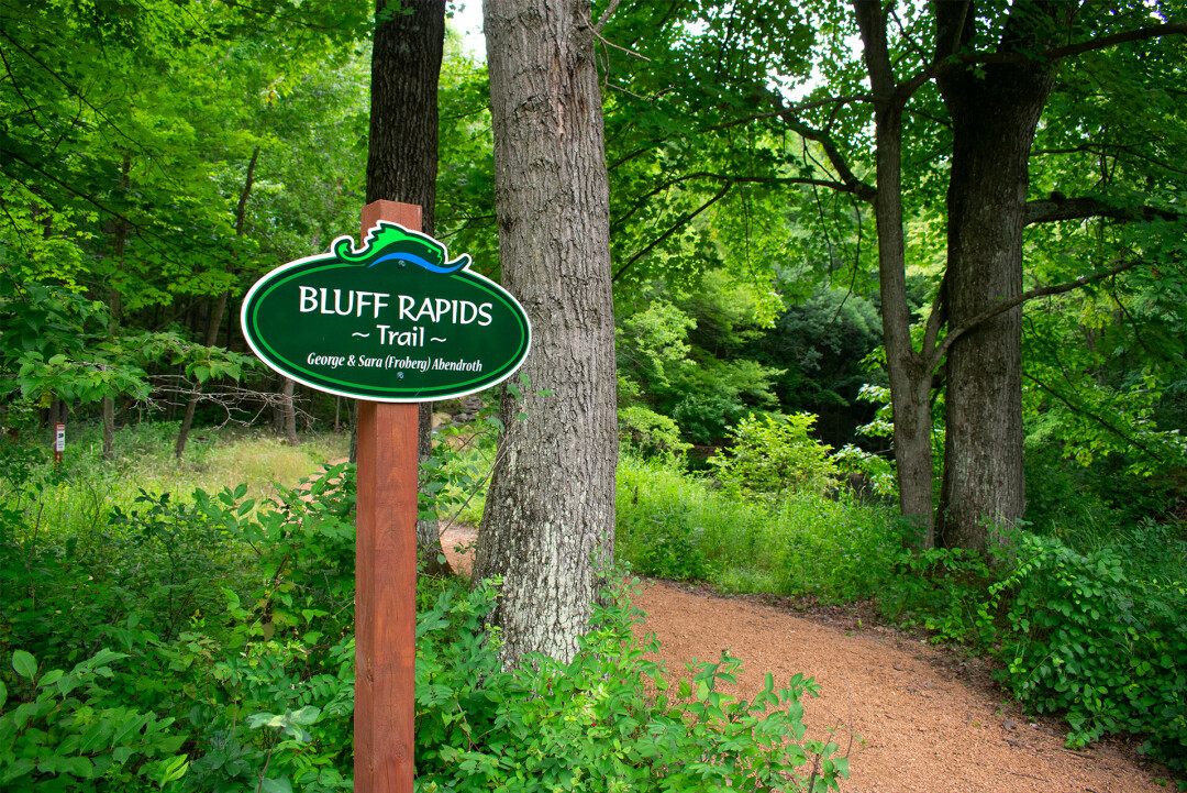 BLAZING NEW TRAILS. Well, more like creating new trails. Debuting in June, the Bluff Rapids Trail stretches from Irvine Park to Erickson Park. (Erickson Park end of trail pictured)