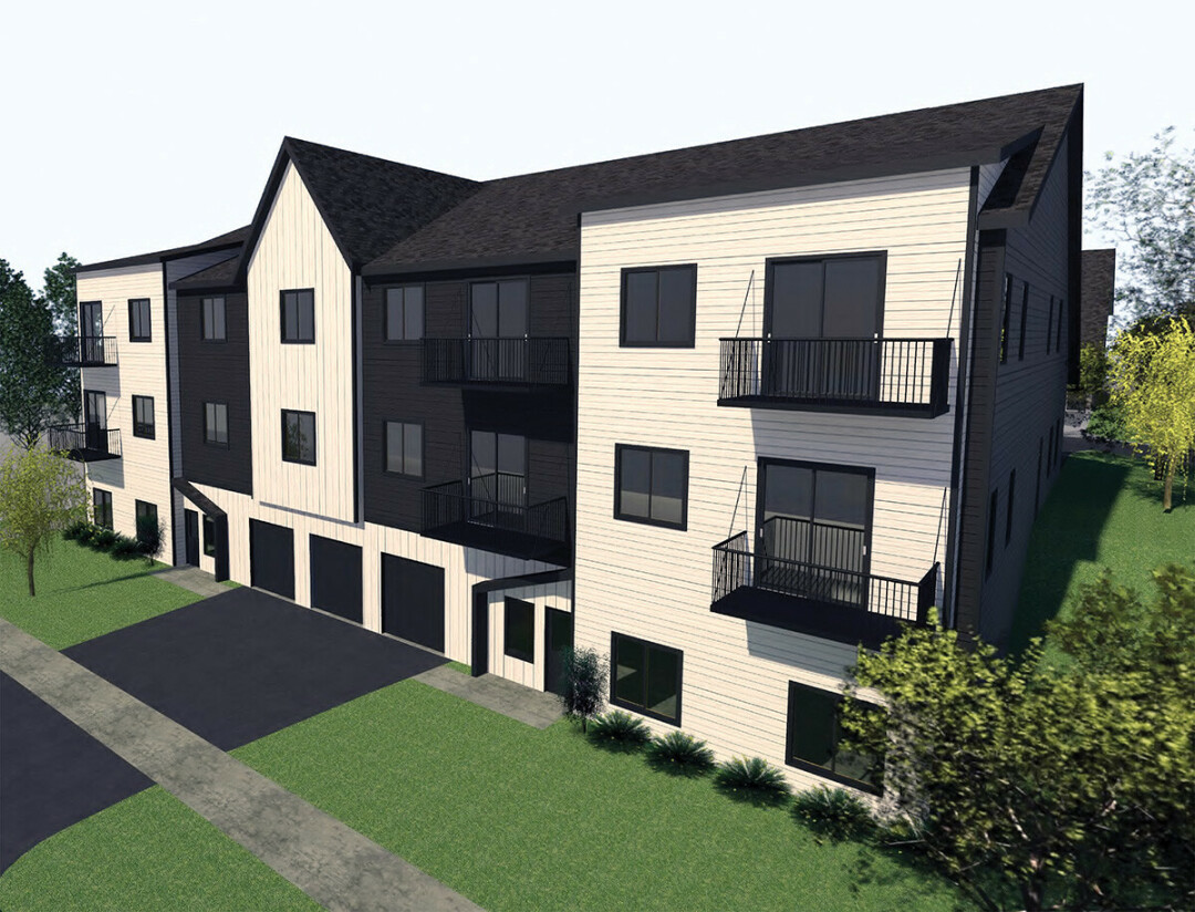 PLAN IN THE CAN. An artist's rendering of one of two apartment buildings proposed on Third Street, adjacent to the Cannery District on Eau Claire's near west side. (Submitted image)