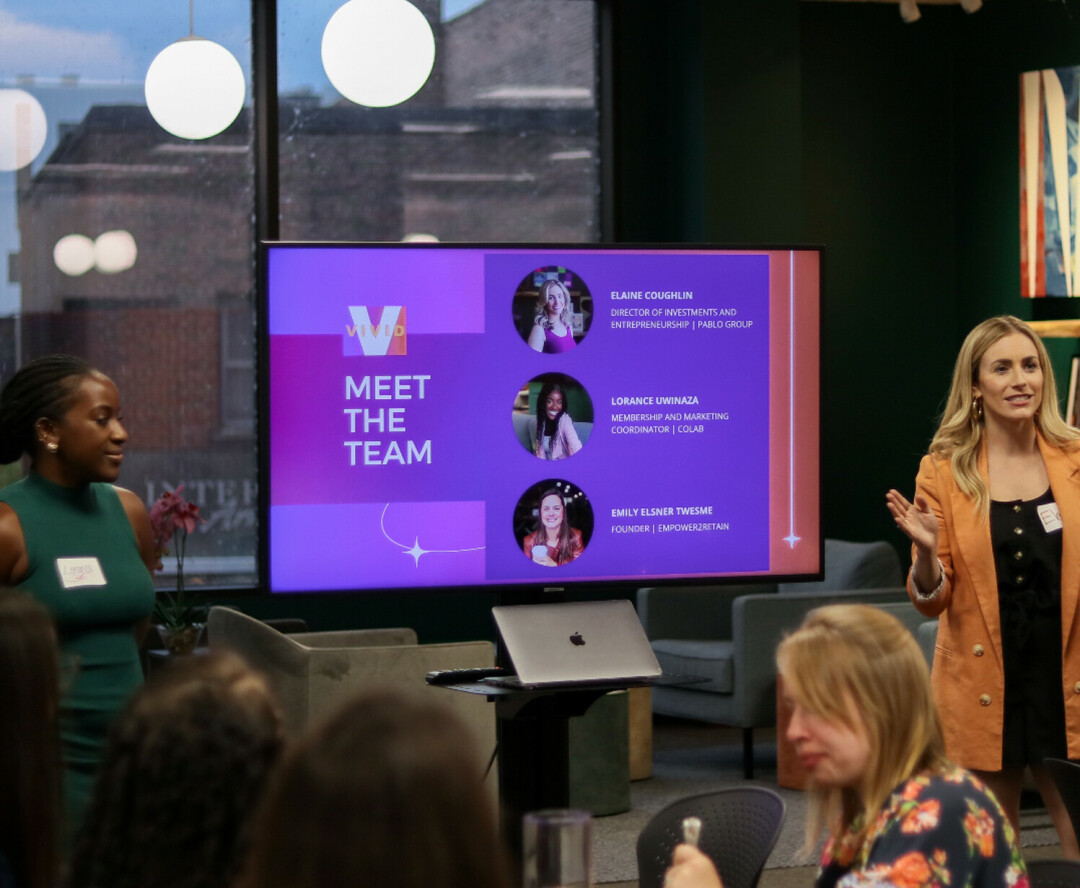TALKING BUSINESS. Among other things, of course! Vivid is a women-focused series that offers space for women in business to hang out, network, and grow the community. (Photo by SRG Photo & Video)