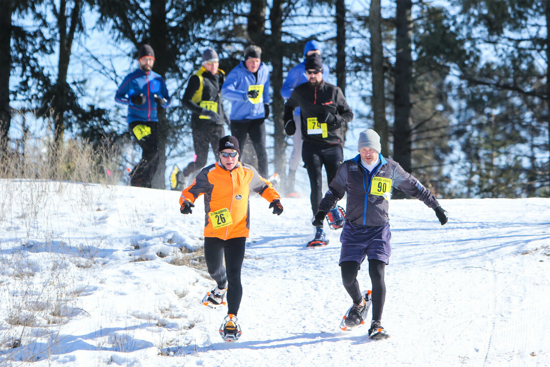 BRING 'ER HOME. The 23rd annual Snowshoe National Championship will be held at Eau Claire's Lowes Creek County Park in February, 2024. The first year Eau Claire played host to the event was in 2015, pictured.
