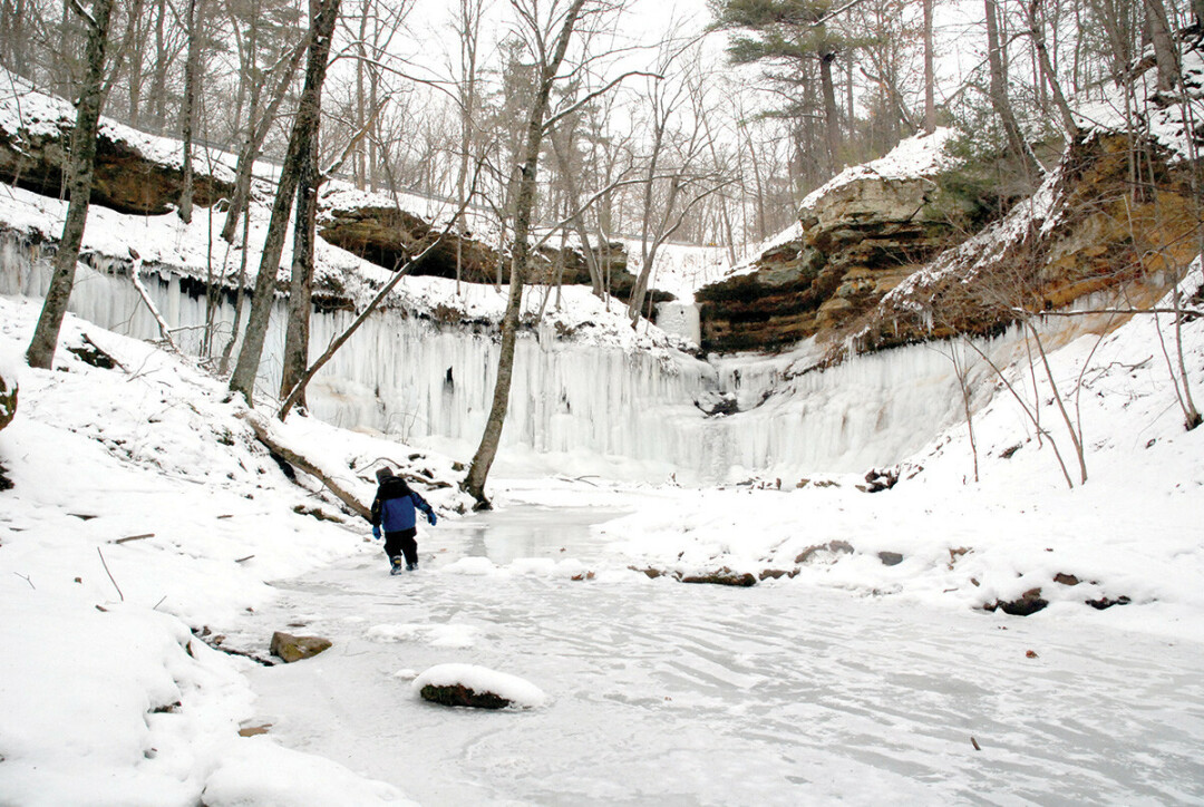 IT PACKS A PUNCH! The Devil's Punchbowl outside Menomonie is especially amazing amid the snow and ice.