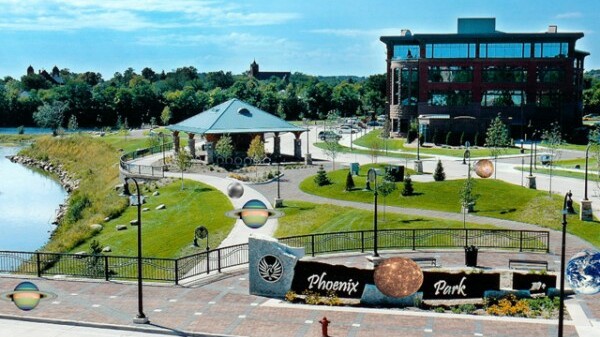 Above: a totally un-Photoshopped image of Phoenix Park in downtown Eau Claire.