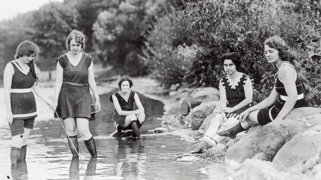 Historicla Fact: Wisconsin ladies used to wear swim stockings.