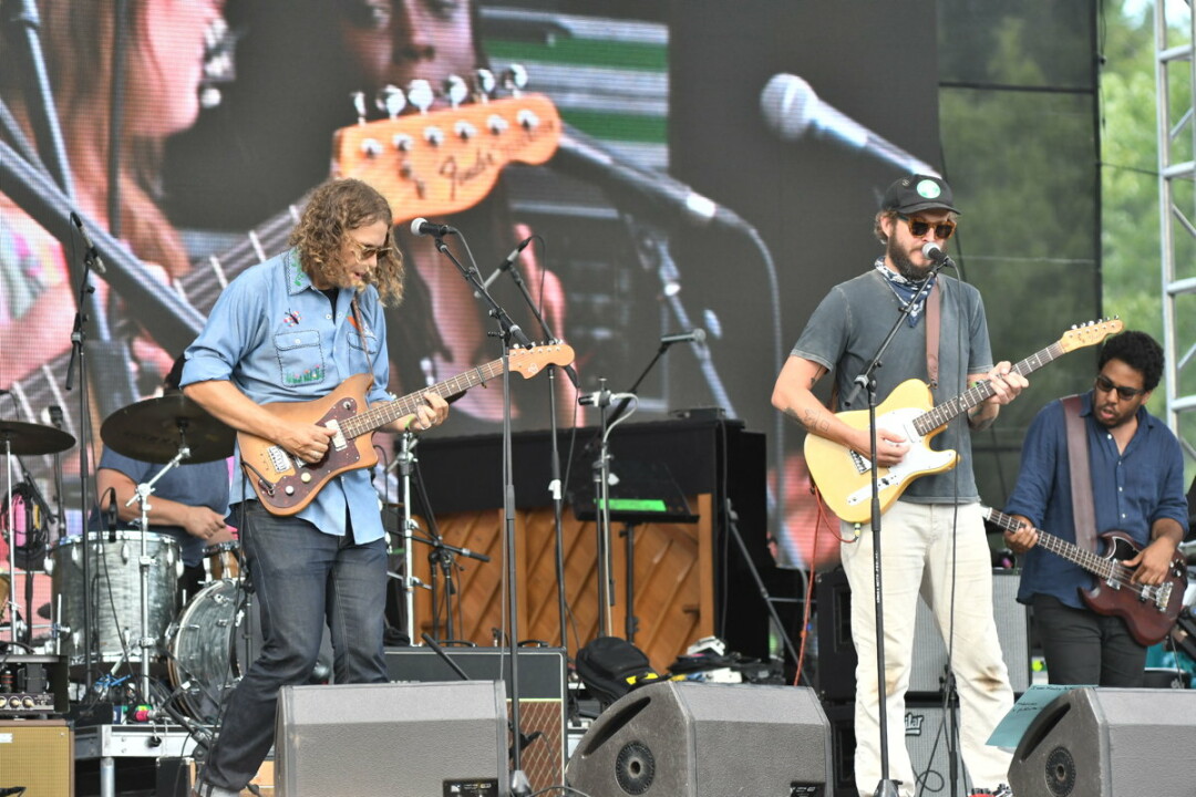 Native Eau Clairians Phil Cook and Justin Vernon on stage at Eaux Claires 2016.
