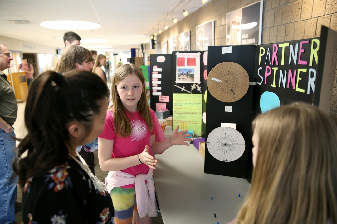OAKLAWN SCHOOL FIFTH-GRADERS SHARED THEIR RESEARCH AS PART OF UW-STOUT’S RESEARCH DAY IN MAY.